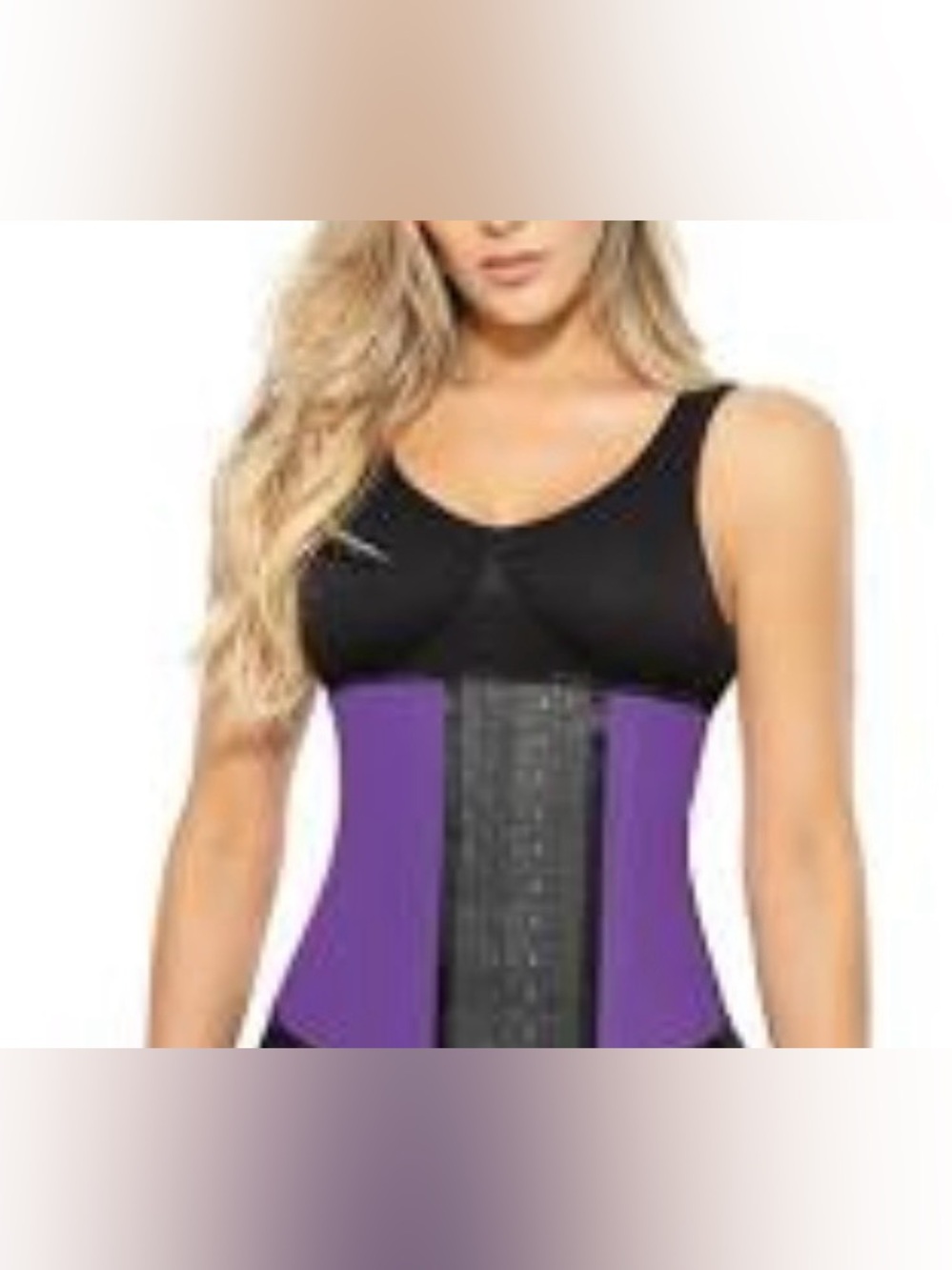 Waist Trainer with Hook-and-Eye Front. Made in Columbia.